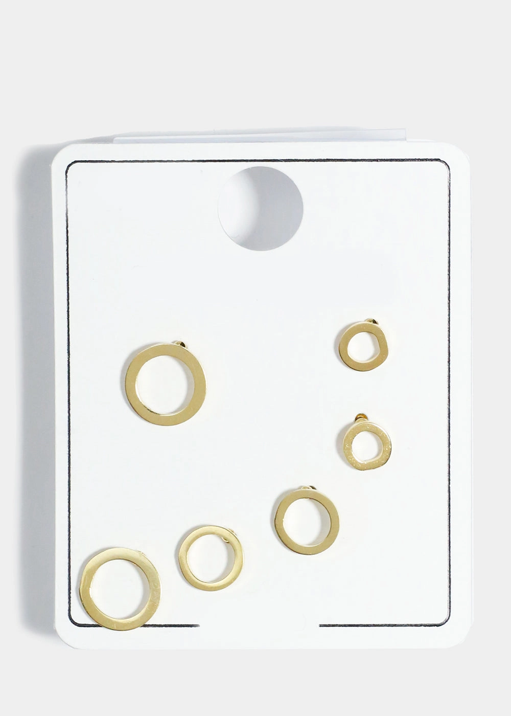 3-Pair Studs Earrings Studio Light