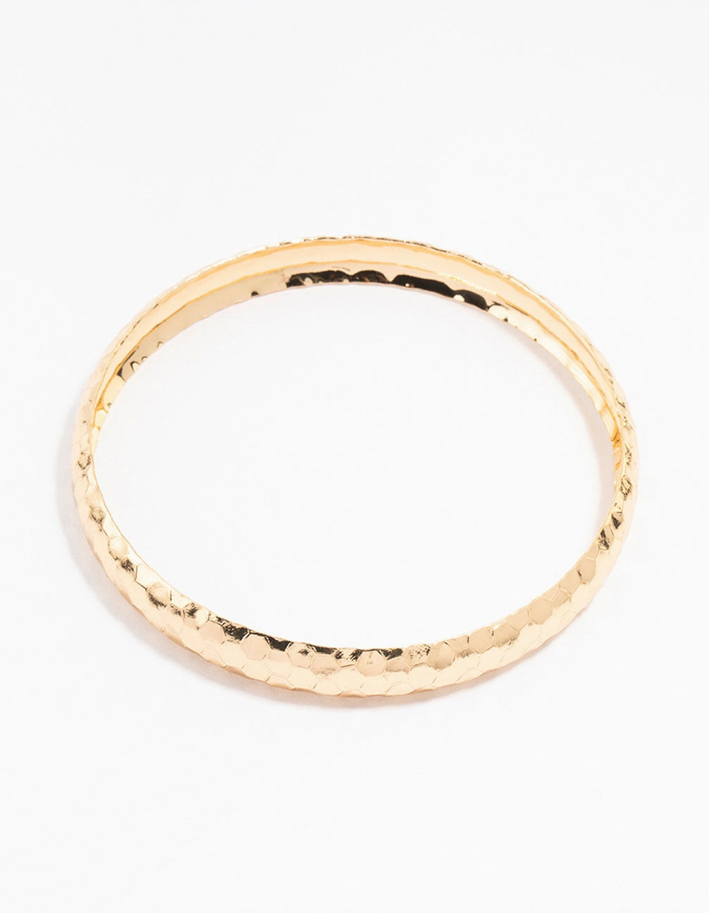 Gold Thin Hammered Bangle Heartwarming Mixes