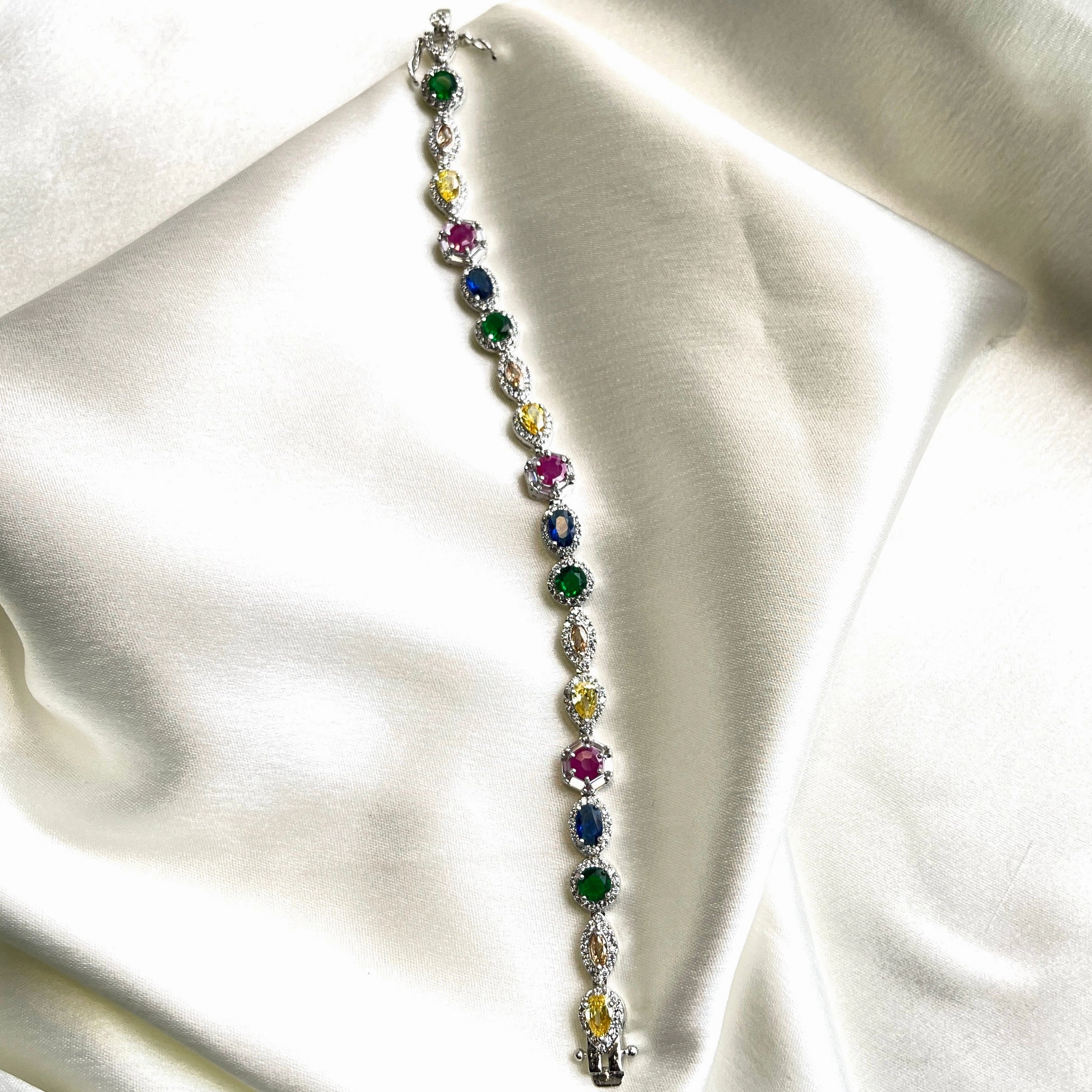 Rainbow crest tennis bracelet Beachside Beauty