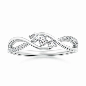 Elegant Gifts Sophisticated piece Infinity Twisted Band Three Stone Lab Grown Diamond Promise Ring