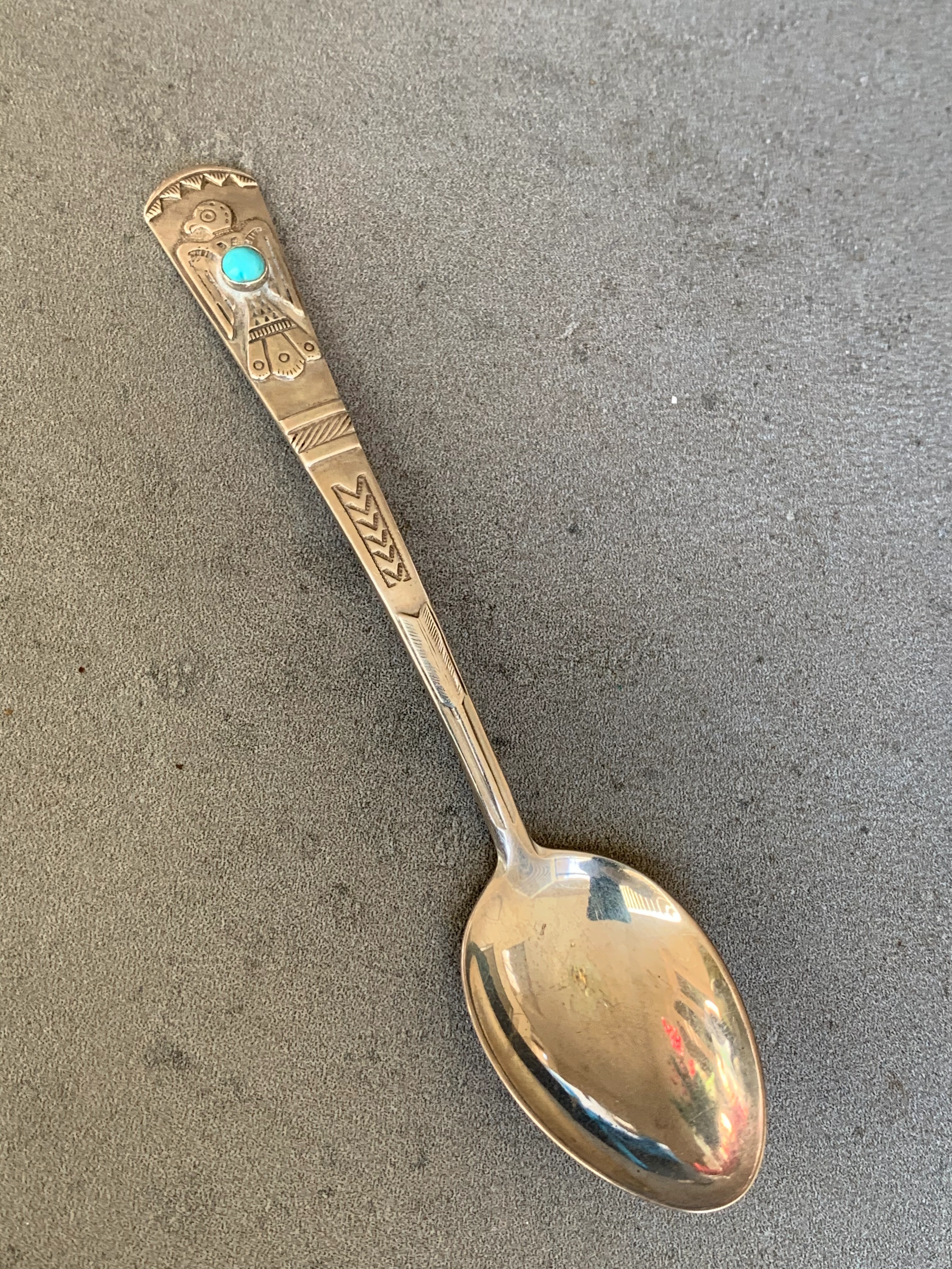Maisels/ Fred Harvey Era Sterling Thunderbird Spoon muted tone Elegant Charm