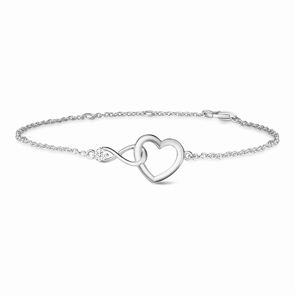 Investment Pieces Interlocking Hearts Diamond Accent Infinity Bracelet
