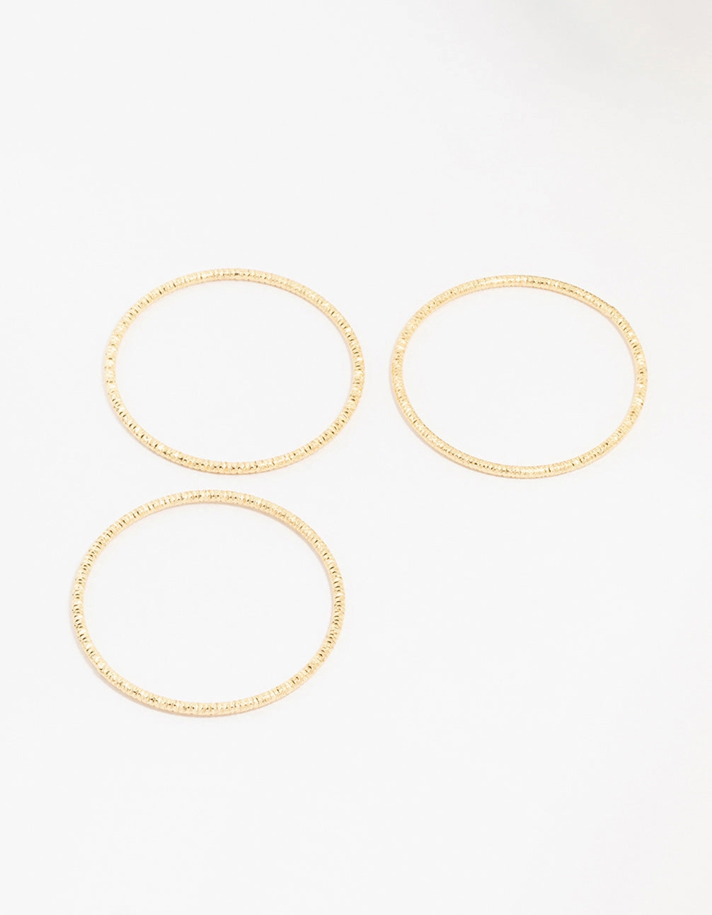 Gold Plated Brass Texture Bangle 3-Pack Distinctive Edge