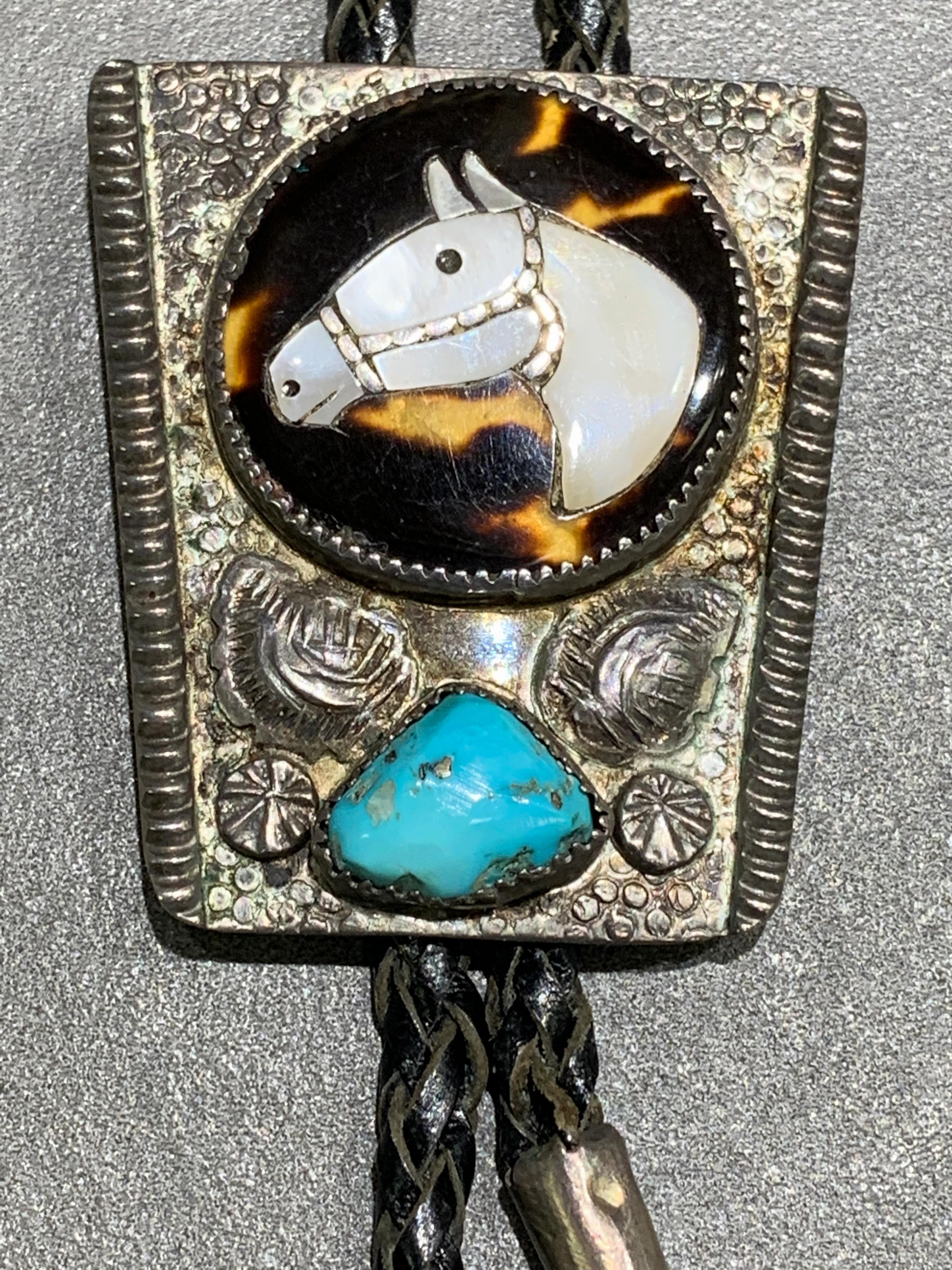 Playful Spark Isabel Simplicio Zuni Sterling Silver Turquoise Bolo