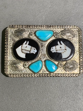 Isabel Simplicio Zuni Sterling Turquoise Bridle Buckle Iconic Style Sleek Shine