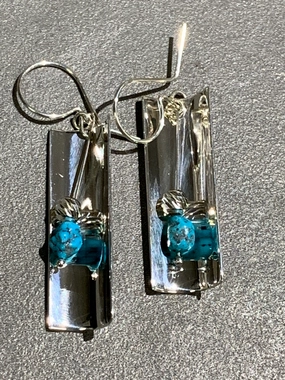 Jeremy Harrison Navajo Turquoise Sterling Silver Earrings Pure Accent Stylish Choice