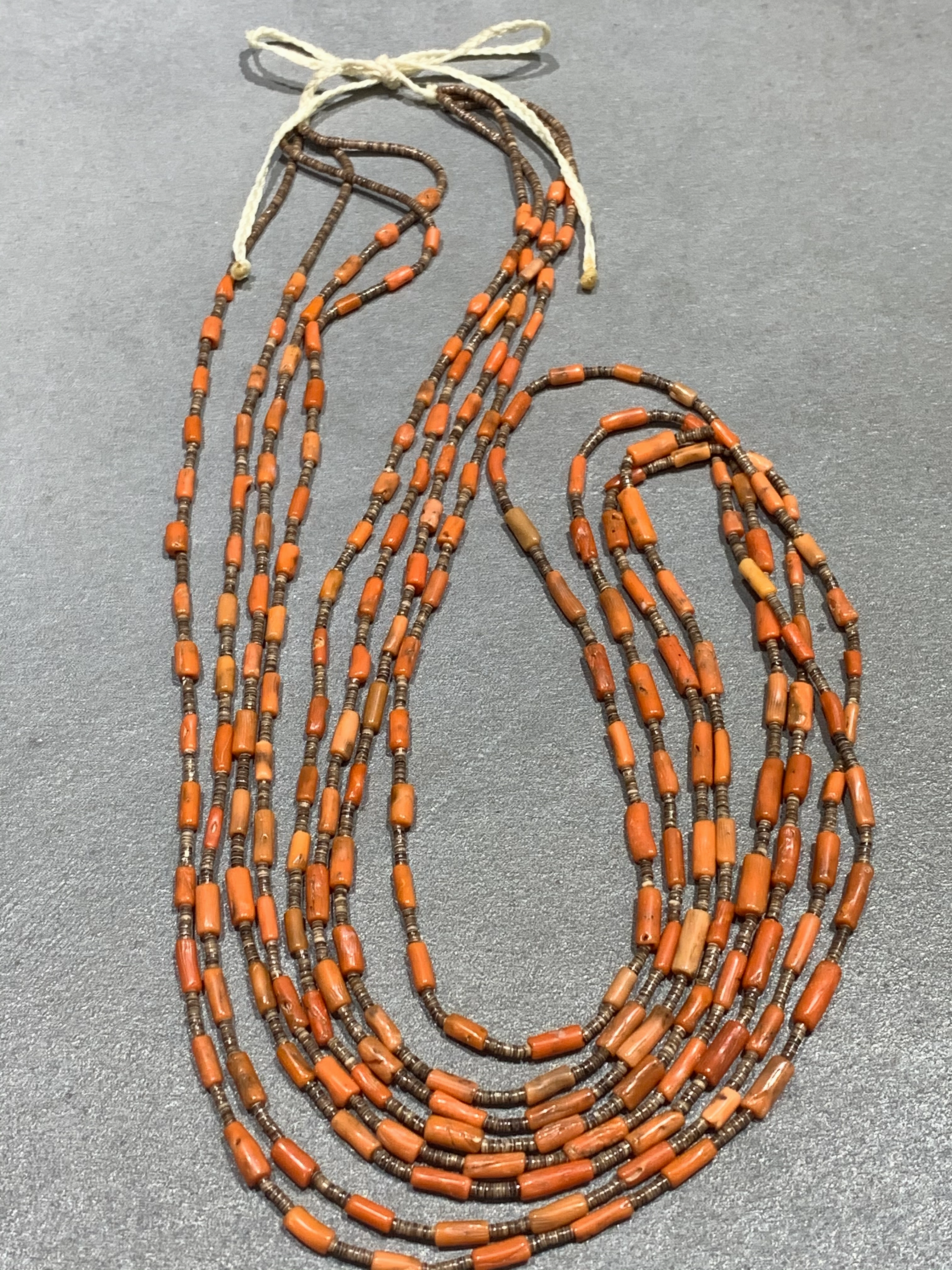 Kewa Baby Olive and Natural Mediterranean Coral 4 strands Smooth Surface Custom Order