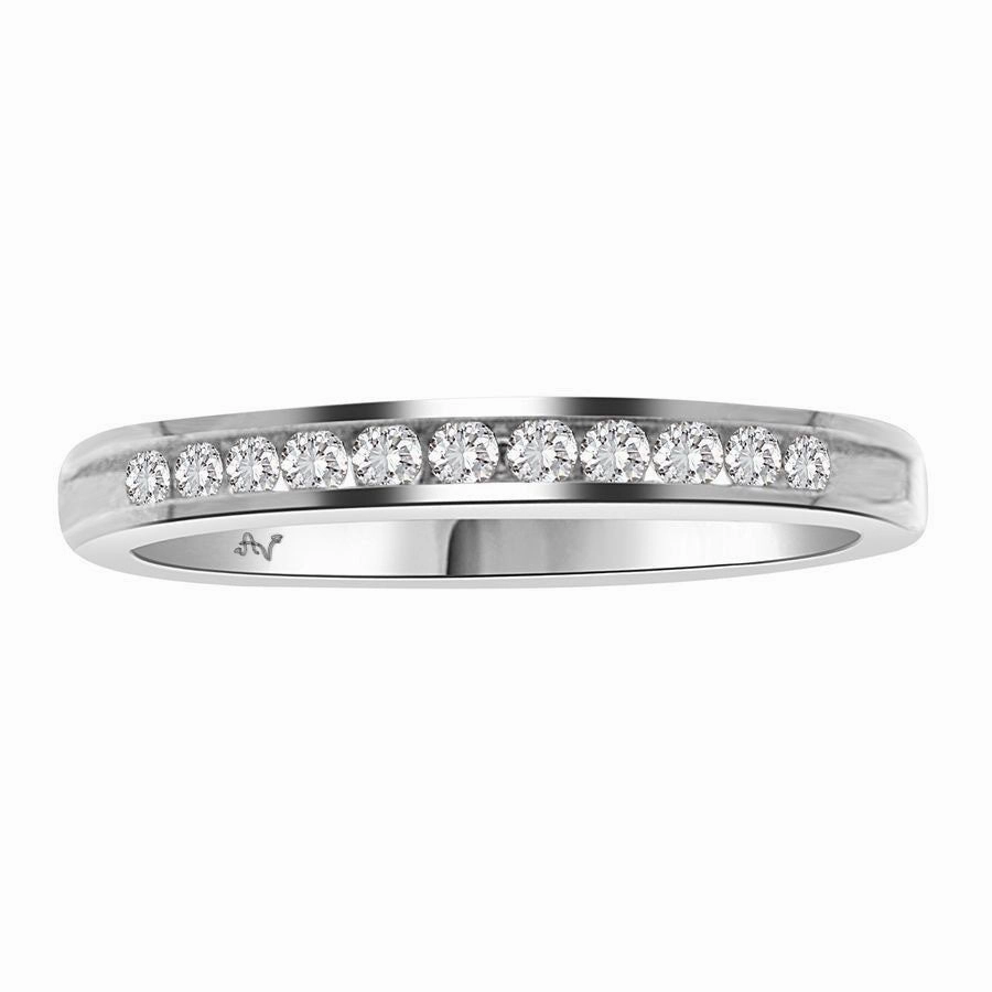 LADIES BAND 0.15CT ROUND DIAMOND 14K WHITE GOLD (SI QUALITY) Season Match Stylish Choice