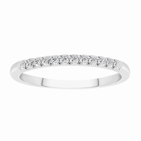 LADIES BAND 0.15CT ROUND DIAMOND 14K WHITE GOLD (SI QUALITY) Dressy Mood