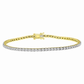 Starry Look Polished Accessory LADIES  BRACELET 1.00CT ROUND DIAMOND 14K YELLOW GOLD(SI QUALITY)