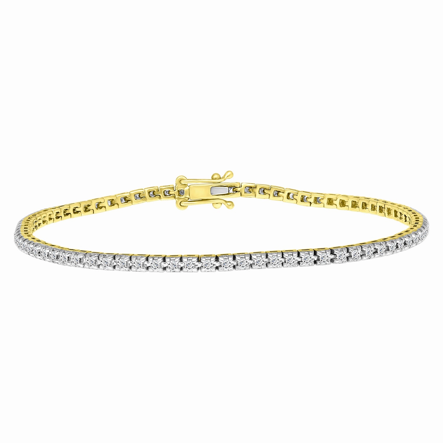 Starry Look Polished Accessory LADIES  BRACELET 1.00CT ROUND DIAMOND 14K YELLOW GOLD(SI QUALITY)