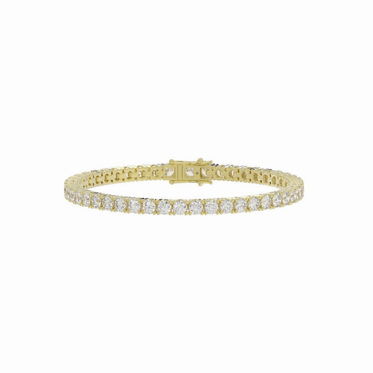 Polished Glam Luxe Appeal LADIES BRACELET 7CT ROUND DIAMOND 14K YELLOW GOLD