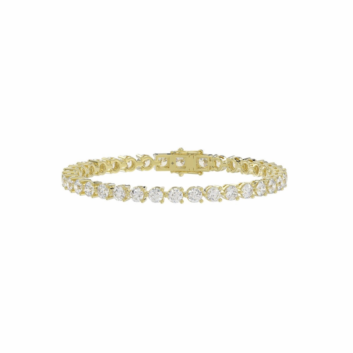 LADIES BRACELET 7CT ROUND DIAMOND 14K YELLOW GOLD Sleek Outline