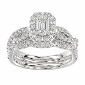 Everyday Design Daily Essentials LADIES BRIDAL SET 1.25CT ROUND DIAMOND 14K WHITE GOLD (SI QUALITY)