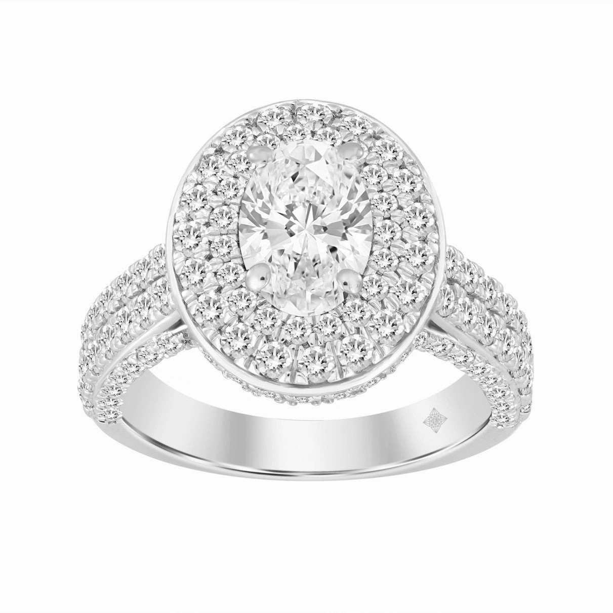 LADIES BRIDAL SET 3CT ROUND/OVAL DIAMOND 14K WHITE GOLD(OVAL DIAMOND 1CT) Timeless Accessories Refined Touch