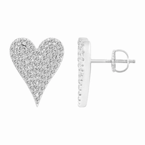 LADIES EARRINGS 0.20CT ROUND DIAMOND 10K WHITE GOLD Vogue Style Exclusive Touch