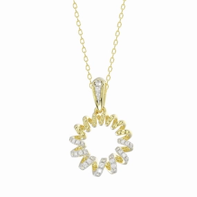 Bright Choice gentle touch LADIES PENDANT WITH CHAIN 0.10CT ROUND DIAMOND 10K YELLOW GOLD