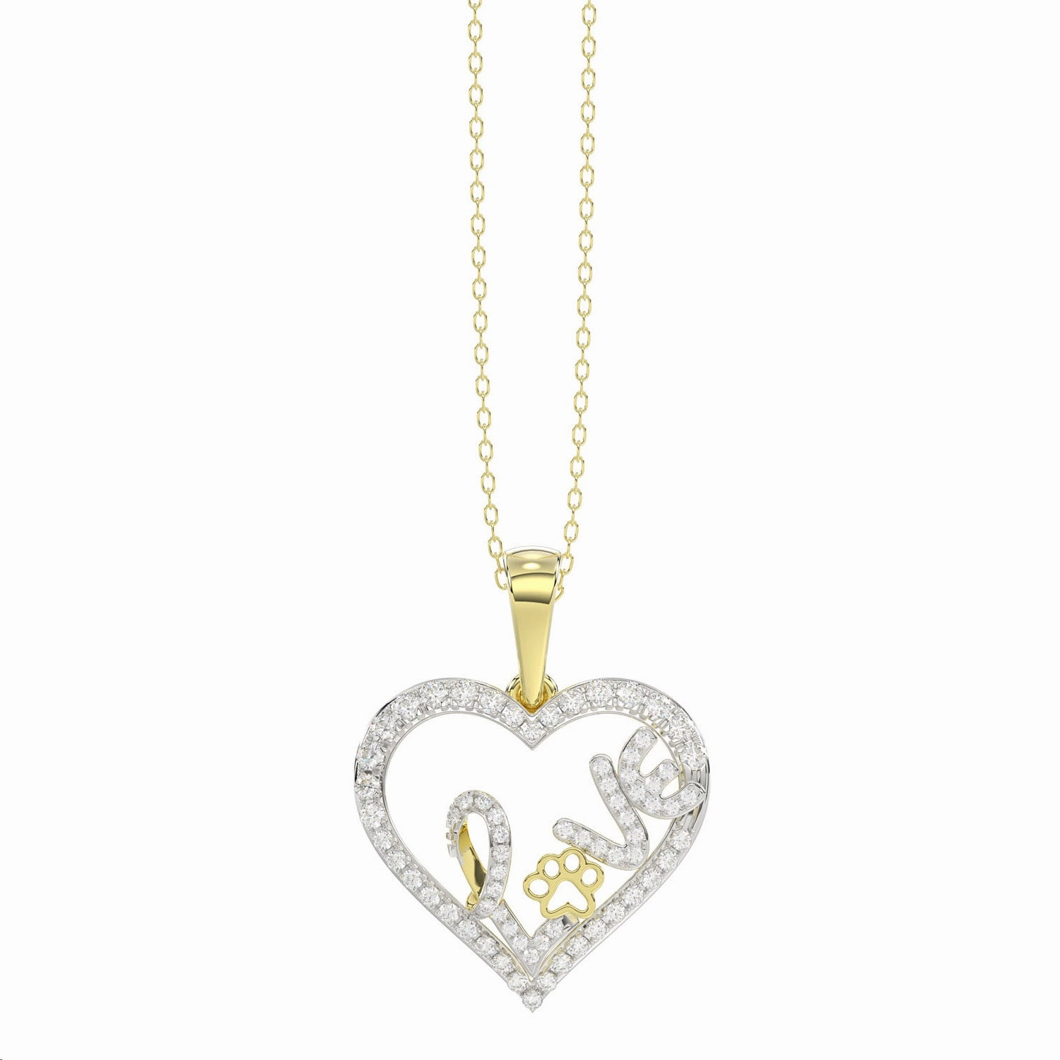 Lustrous Highlight LADIES PENDANT WITH CHAIN 0.20CT ROUND DIAMOND 14K YELLOW GOLD