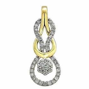 LADIES PENDANT WITH CHAIN 0.25CT ROUND DIAMOND 10K YELLOW GOLD Versatile Look Opulent Design