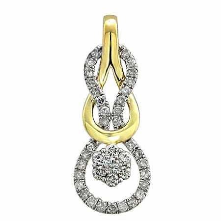 LADIES PENDANT WITH CHAIN 0.25CT ROUND DIAMOND 10K YELLOW GOLD Versatile Look Opulent Design