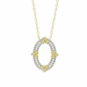 Street Chic LADIES PENDANT WITH CHAIN 0.25CT ROUND DIAMOND 10K YELLOW GOLD