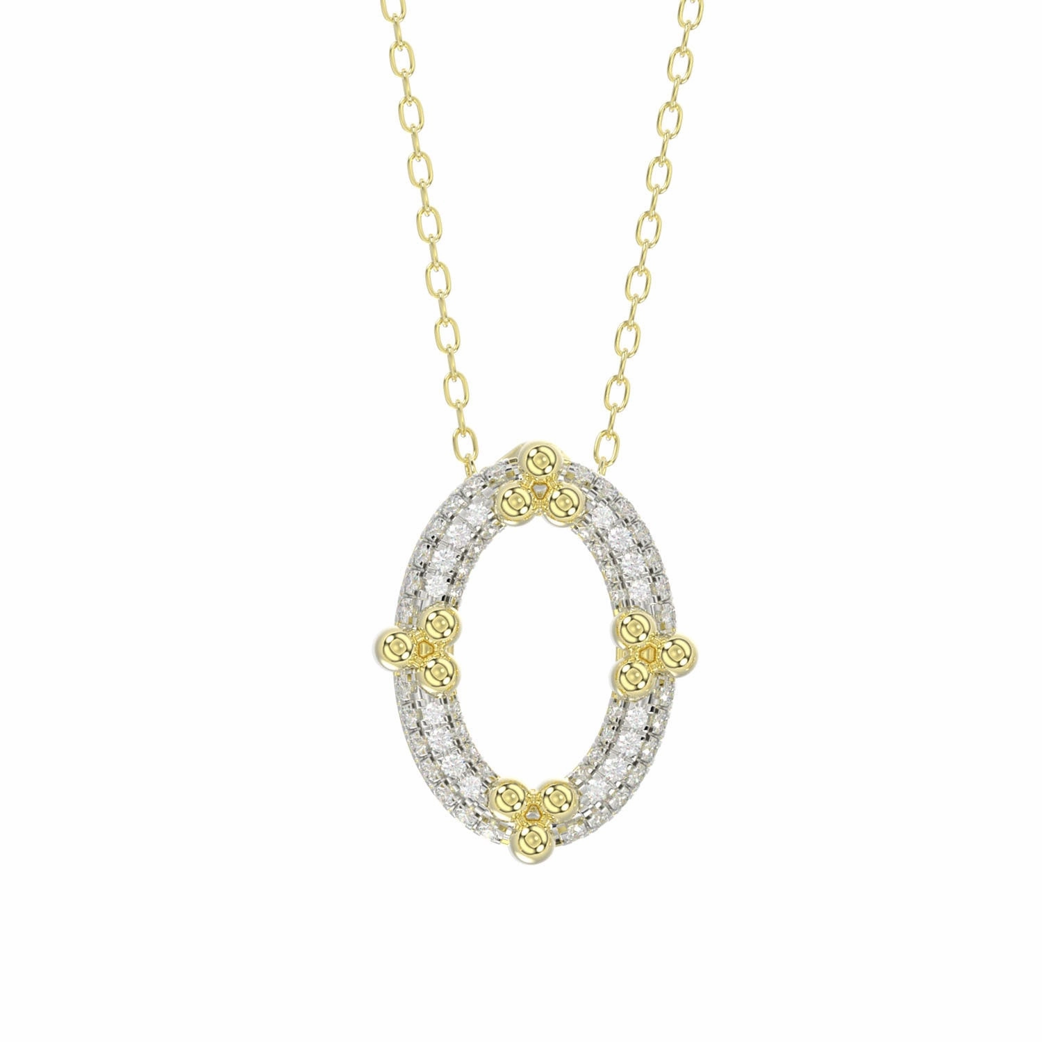 Street Chic LADIES PENDANT WITH CHAIN 0.25CT ROUND DIAMOND 10K YELLOW GOLD