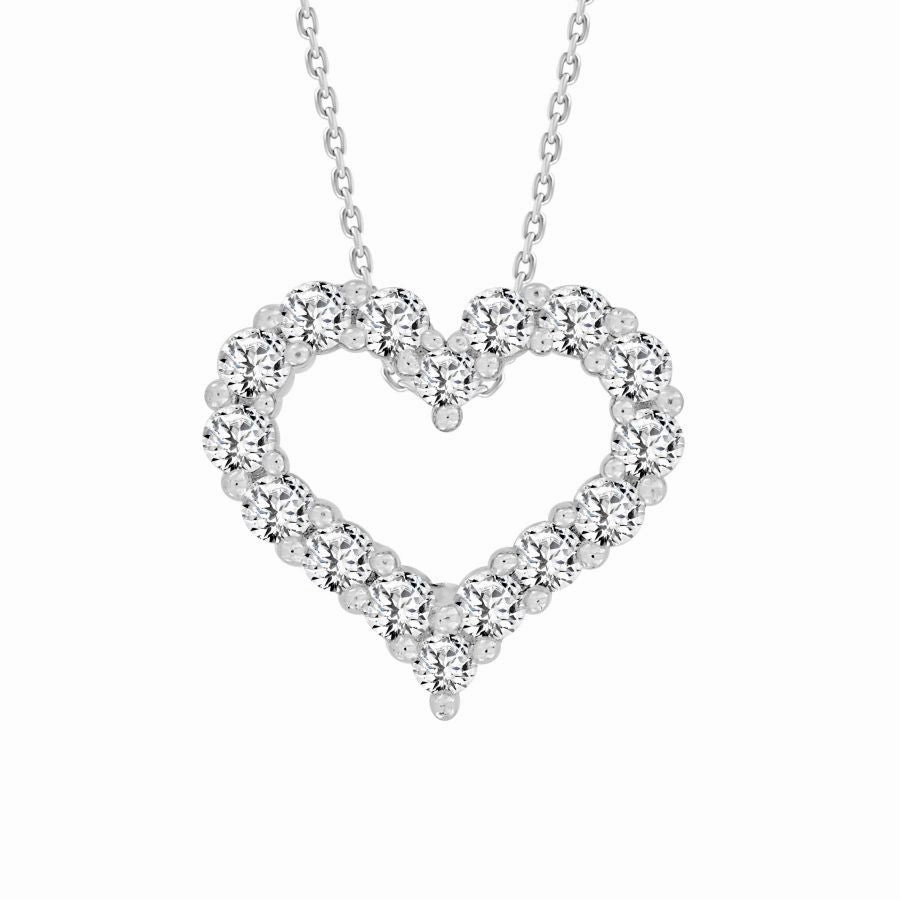 LADIES PENDANT WITH CHAIN 0.25CT ROUND DIAMOND 14K WHITE GOLD Chic Spark Birthday Present