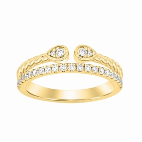 Shiny Jewelry Touch Casual Design LADIES RING 0.25CT ROUND DIAMOND 14K YELLOW GOLD