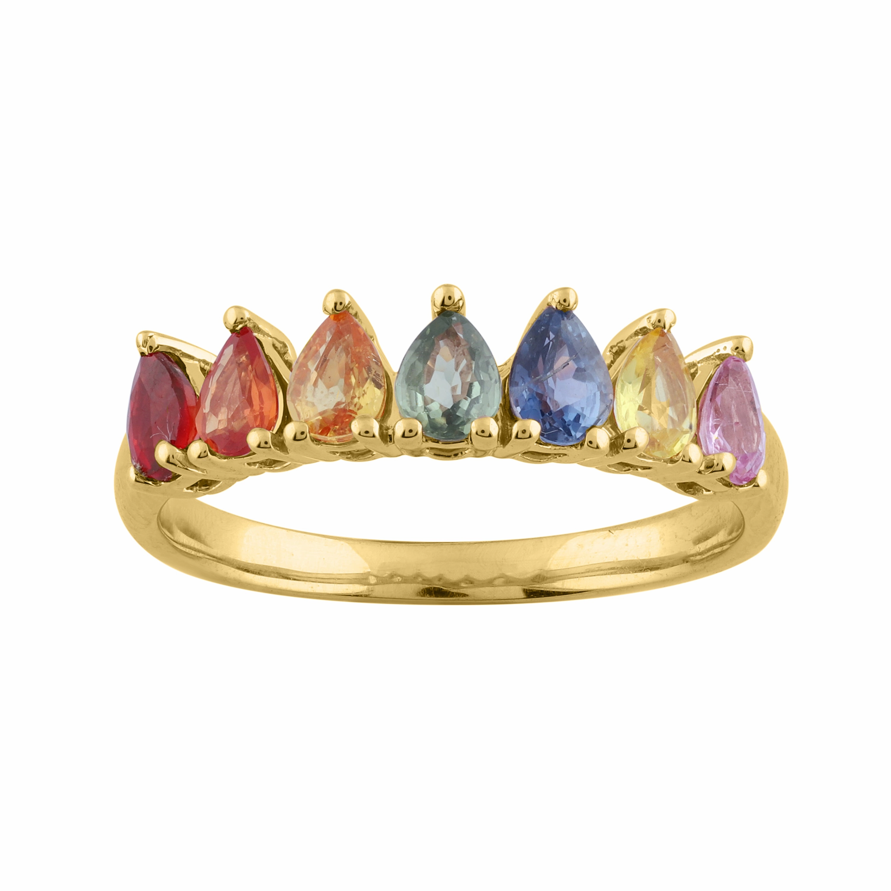 Street Style LADIES RING 1.40CT PEAR DIAMOND 14K YELLOW GOLD  (COLOUR STONE MIX-1.40CT)