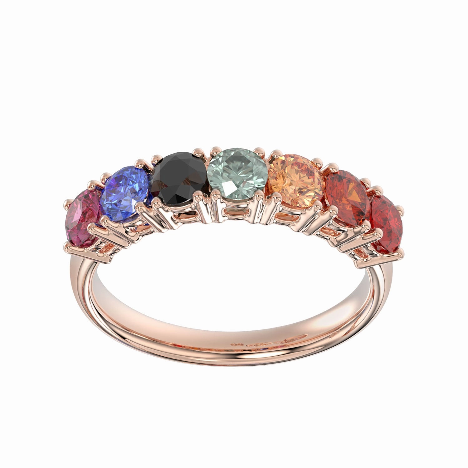 LADIES RING 1.55CT ROUND DIAMOND 14K ROSE GOLD (CENTER STONE MIX-1.55CT) Subtle Grace Dressy look
