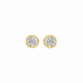 Holiday Style Stylish Form LADIES SOLITAIRE EARRINGS 1CT ROUND DIAMOND 14K YELLOW GOLD