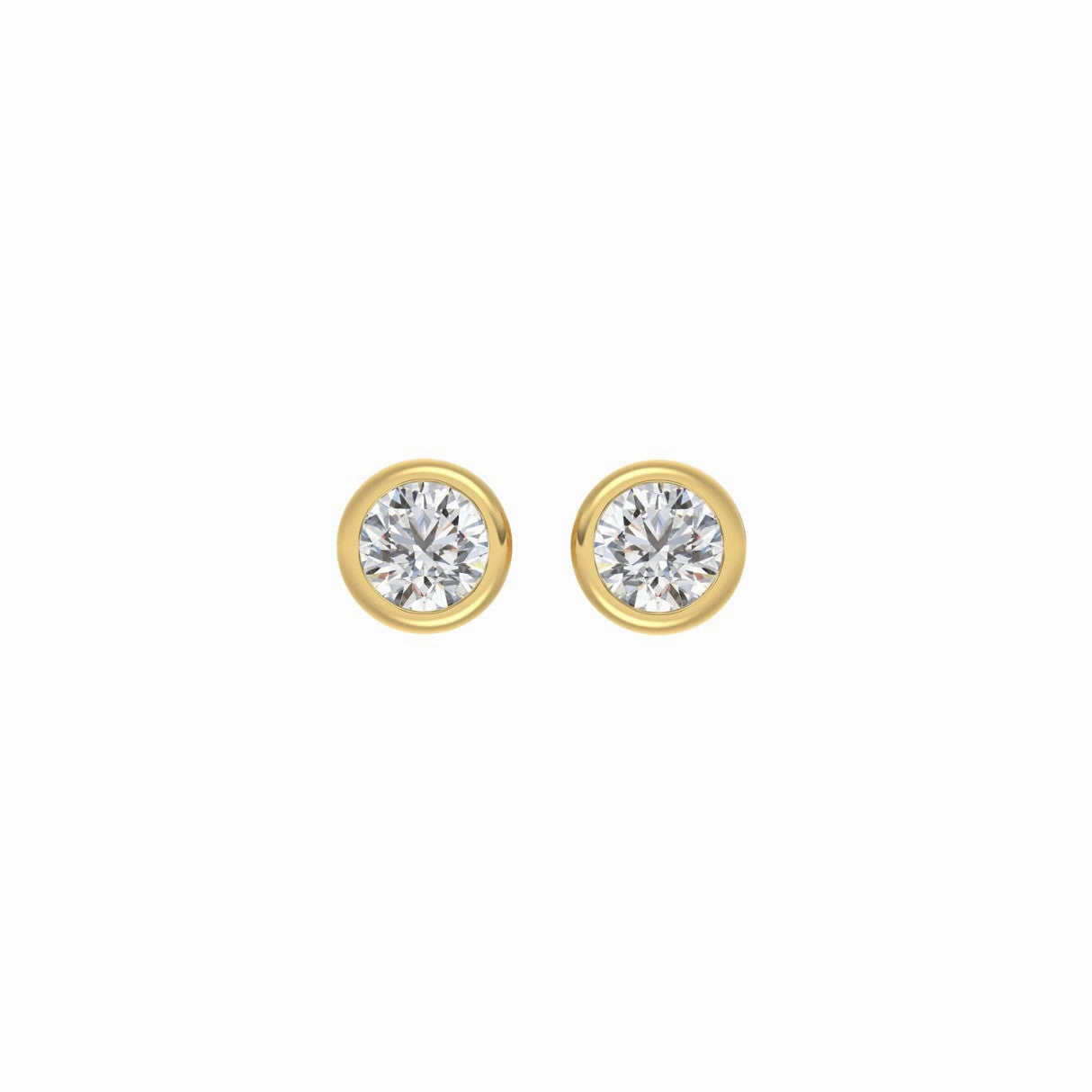 Holiday Style Stylish Form LADIES SOLITAIRE EARRINGS 1CT ROUND DIAMOND 14K YELLOW GOLD