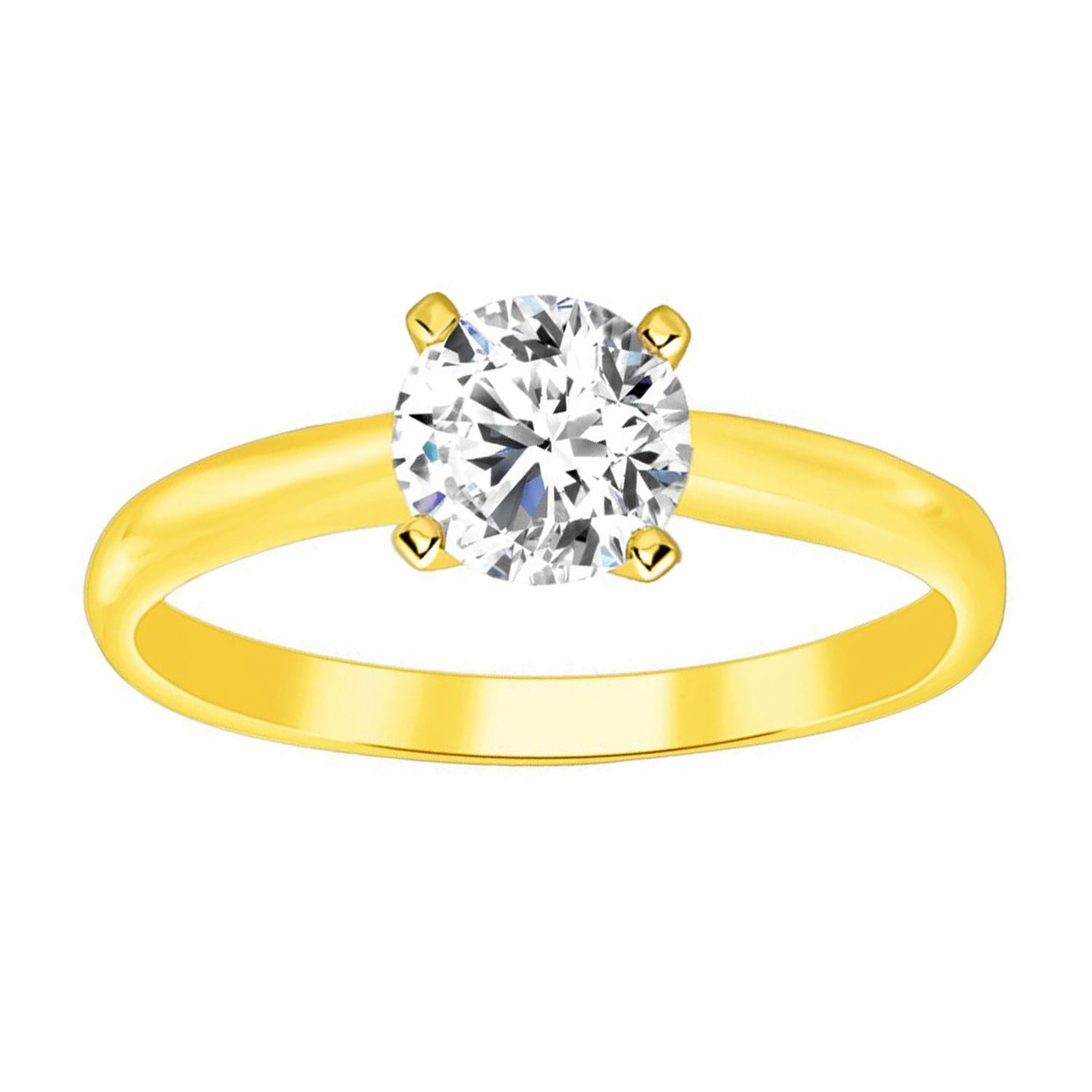 Fresh Touch LADIES SOLITAIRE RING 0.50CT ROUND DIAMOND 14K YELLOW GOLD