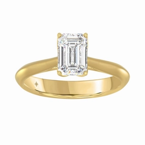 Tailored Mood LADIES SOLITAIRE RING 1 1/2CT EMERALD DIAMOND 14K YELLOW GOLD