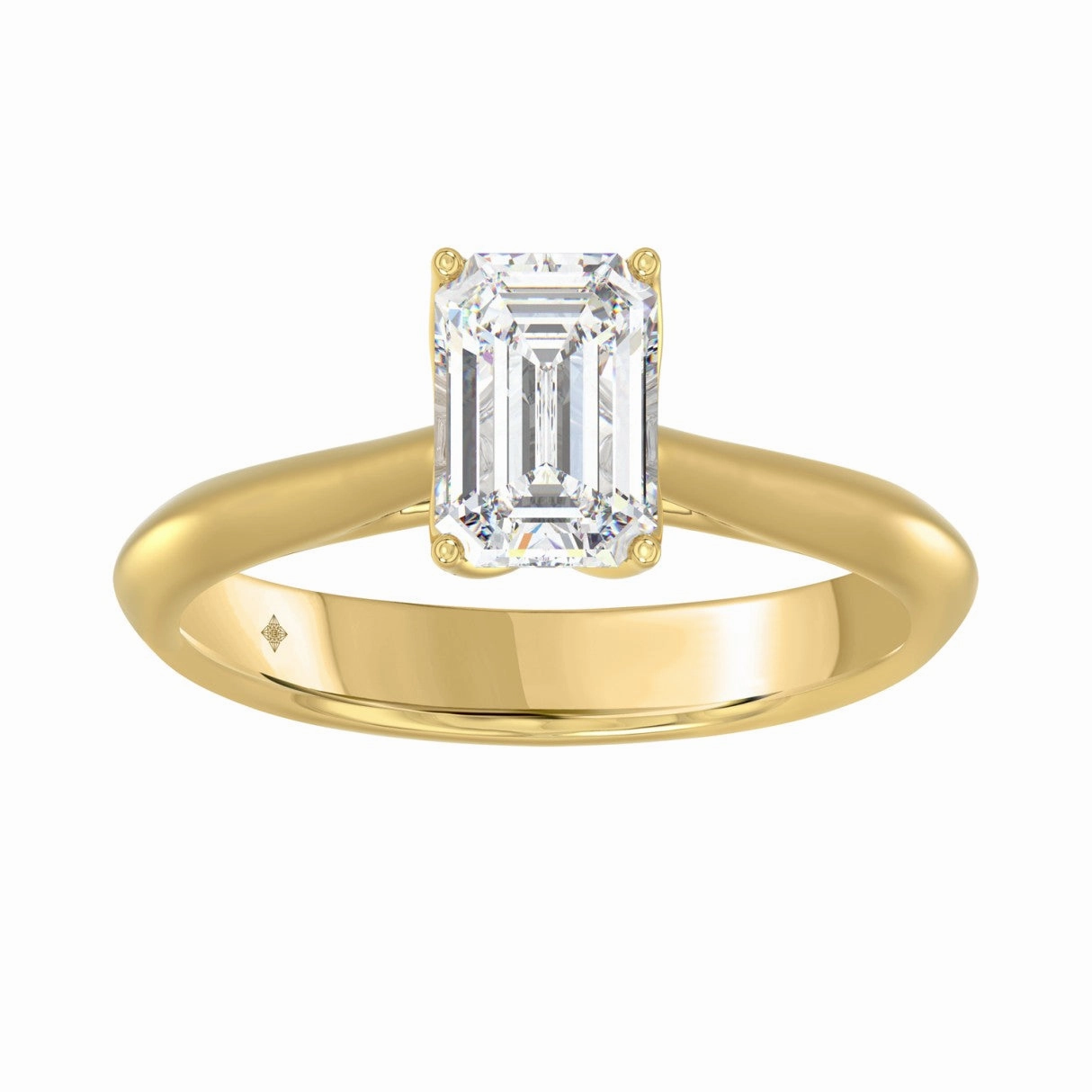 Tailored Mood LADIES SOLITAIRE RING 1 1/2CT EMERALD DIAMOND 14K YELLOW GOLD