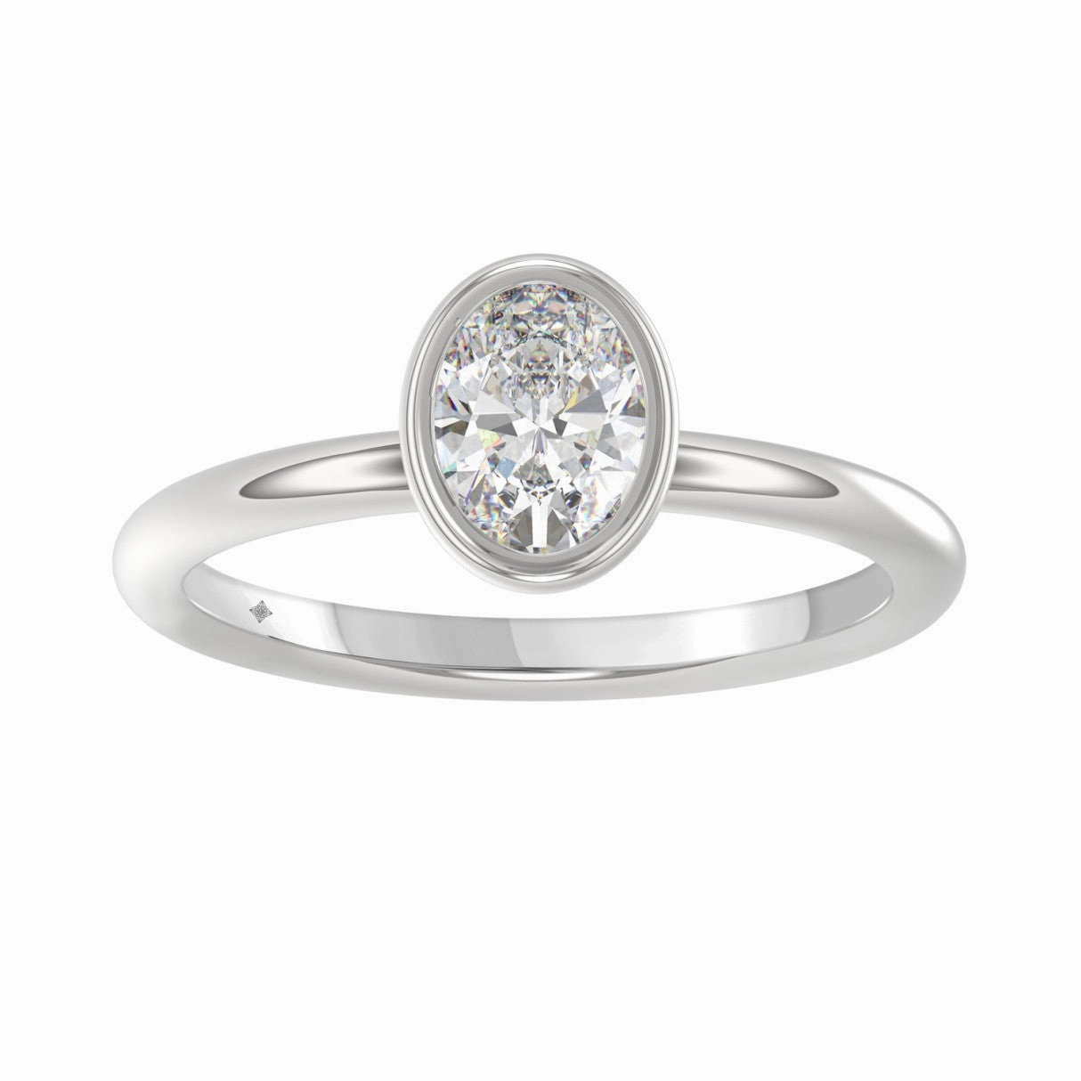 LADIES SOLITAIRE RING 1CT OVAL DIAMOND 14K WHITE GOLD (CENTER STONE OVAL DIAMOND 1CT ) Classic Sparkle Bright Pop