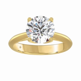 Refined Glow Clean Aesthetic LADIES SOLITAIRE RING 3CT ROUND DIAMOND 14K YELLOW GOLD