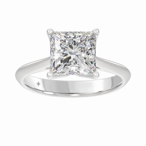 Expressive Accent Precious Shine LADIES SOLITAIRE RING 4CT PRINCESS DIAMOND 14K WHITE GOLD