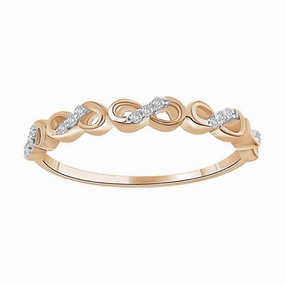 Date Ready Petite Edge LADIES STACKABLE BAND 0.05CT ROUND DIAMOND 10K ROSE GOLD