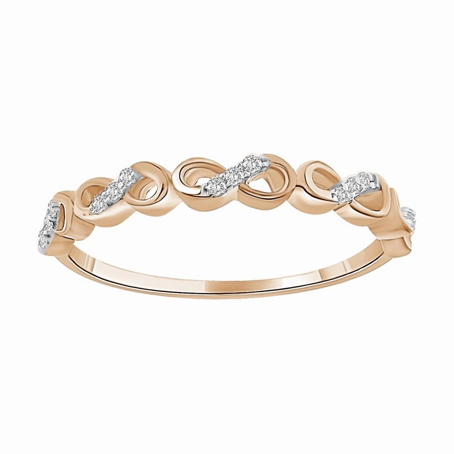 Date Ready Petite Edge LADIES STACKABLE BAND 0.05CT ROUND DIAMOND 10K ROSE GOLD