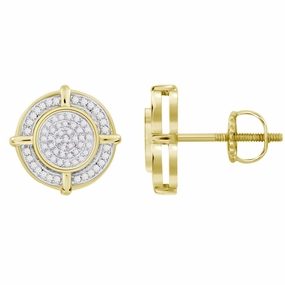 Party Design LADIES STUD EARRINGS 0.33CT ROUND DIAMOND 10K YELLOW GOLD