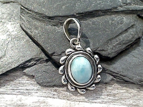 Fashion Glow Larimar, Sterling Silver Small Pendant