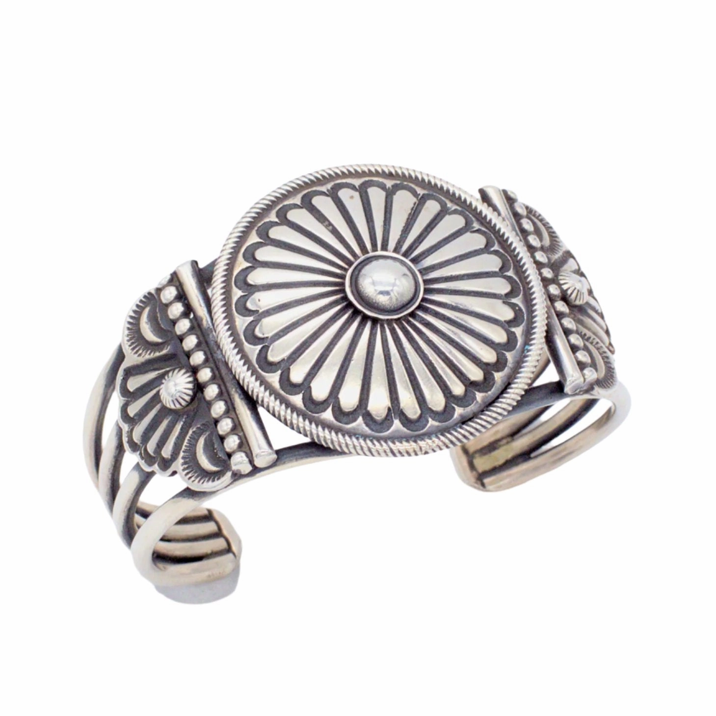 Leon Martinez Navajo Handmade Sterling Silver Bracelet Radiant Moment Radiant Gifts