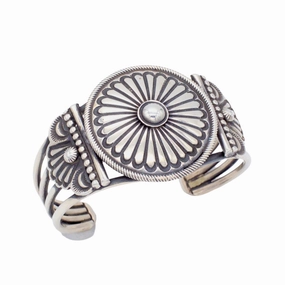 Leon Martinez Navajo Handmade Sterling Silver Bracelet Radiant Moment Radiant Gifts