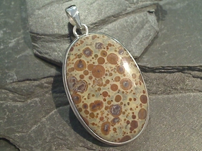 Glam Appeal Leopardskin Jasper, Sterling Silver Large Pendant