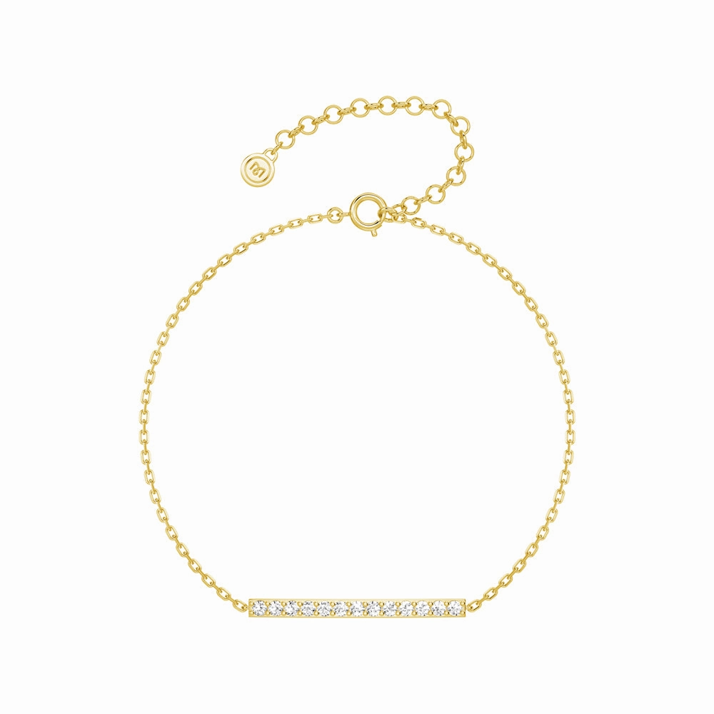 Linear Lab Grown Diamond Bar Bracelet Comfortable Wear Advantageous Amalgamations