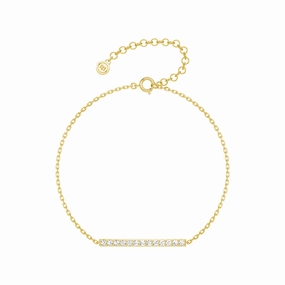 Linear Lab Grown Diamond Bar Bracelet Comfortable Wear Advantageous Amalgamations