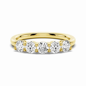 3.75mm 5 Stone Shared Prong Moissanite Anniversary Band Sleek Piece Effortless Match
