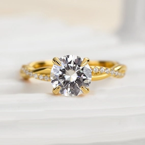 Polished Present Louily 1.25 Carat Twist Round Cut Engagement Ring In Sterling Silver