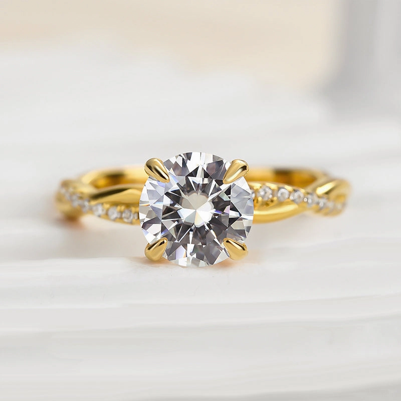 Affordable Creation Delicate Statement Louily 1.25 Carat Twist Round Cut Engagement Ring In Sterling Silver